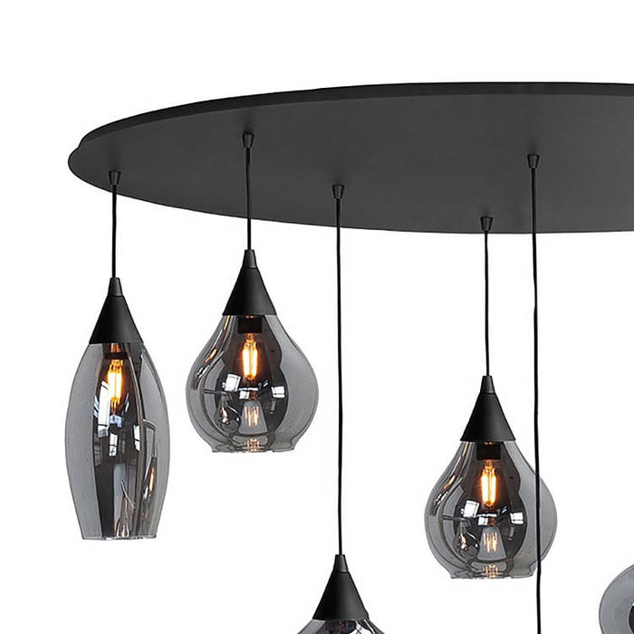 Highlight Hanglamp Cambio Black Smoke Ovaal 8 lichts L 100cm