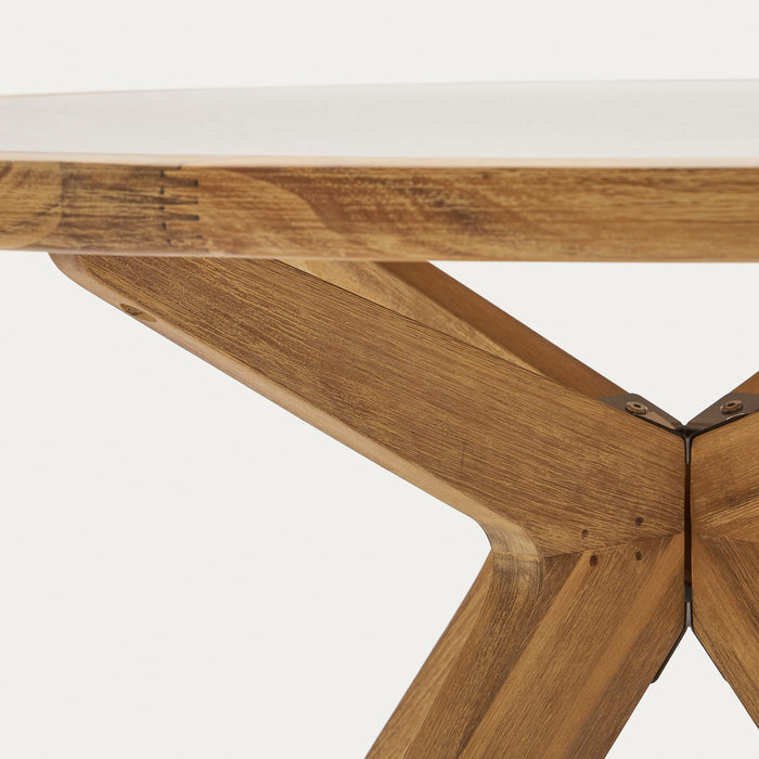 Kave Home - Julieta ronde tafel in beige polybeton en massief