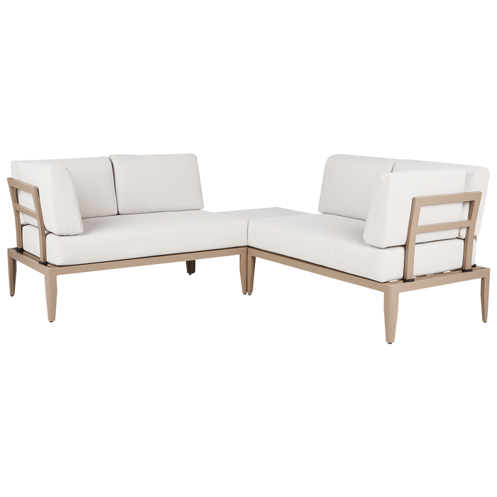 Beliani - RIMA III - Loungeset voor 6 - Lichtbeige - Aluminium