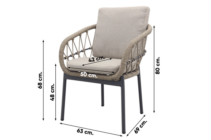 VDG Julia dining tuinstoel - Antraciet