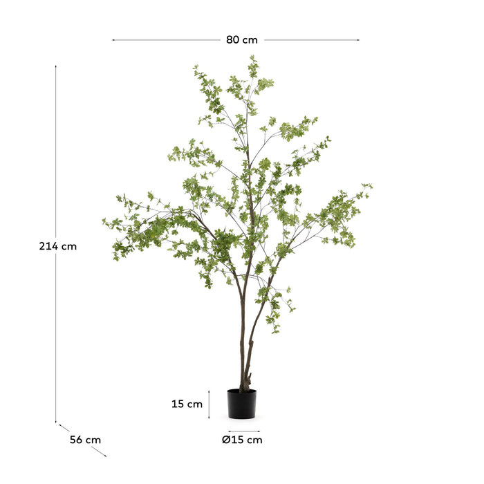 Kave Home - Enkianthus-kunstboom met zwarte pot 214 cm