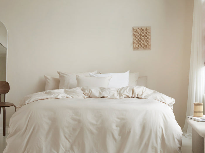 Yumeko overtrekset katoen tencel™ latte chambray 200x220 + 2|60x70