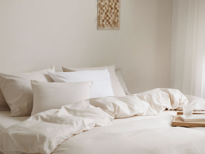 Yumeko overtrekset katoen tencel™ latte chambray 200x220 + 2|60x70