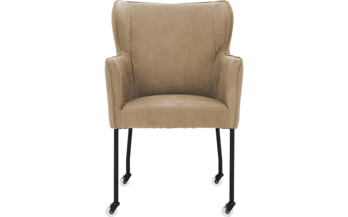 Goossens Eetkamerstoel Leogang - Leder met armleuning