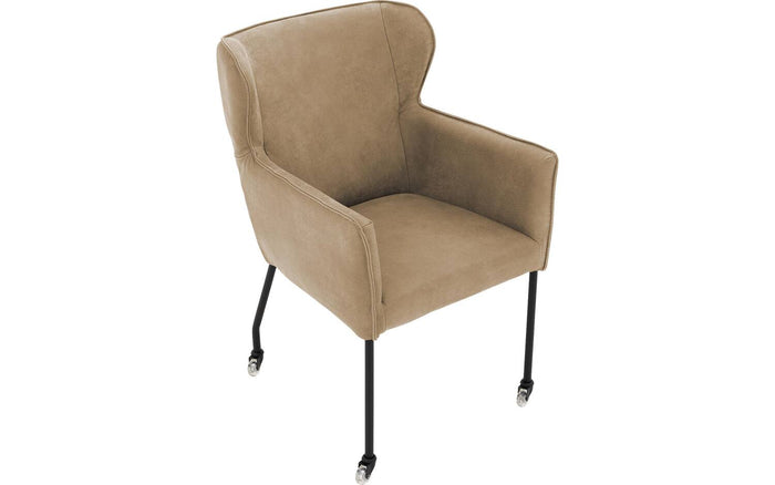 Goossens Eetkamerstoel Leogang - Leder met armleuning