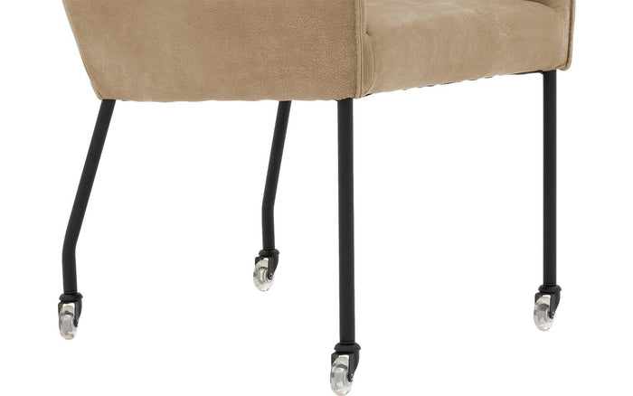 Goossens Eetkamerstoel Leogang - Leder met armleuning