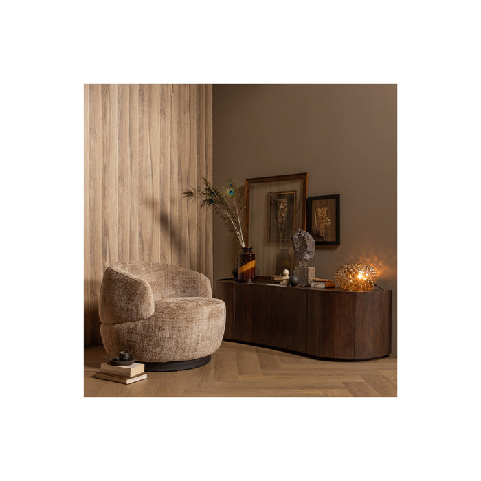 WOOOD Woolly Draaifauteuil - Zand Chenille