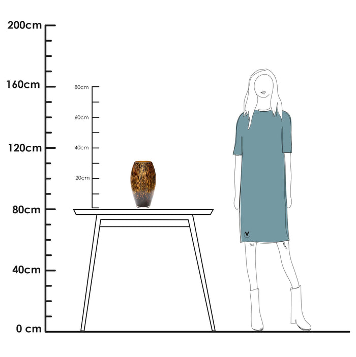 Vase The World - Ubangi old gold cheetah vaas Ø17 x H30 cm