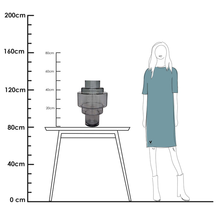 Vase The World Kasai L grey Ø33 x H50 cm