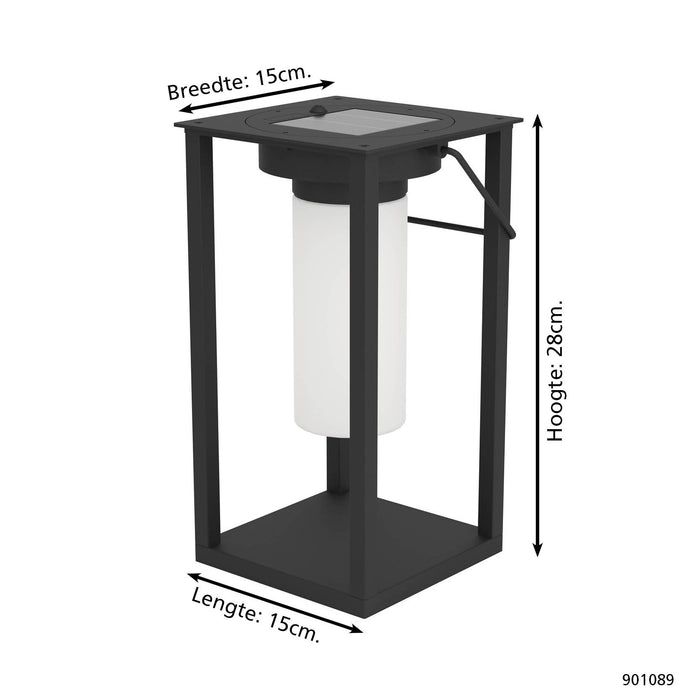 EGLO Usigni Solar Tafellamp - 28 cm - Zwart|Wit