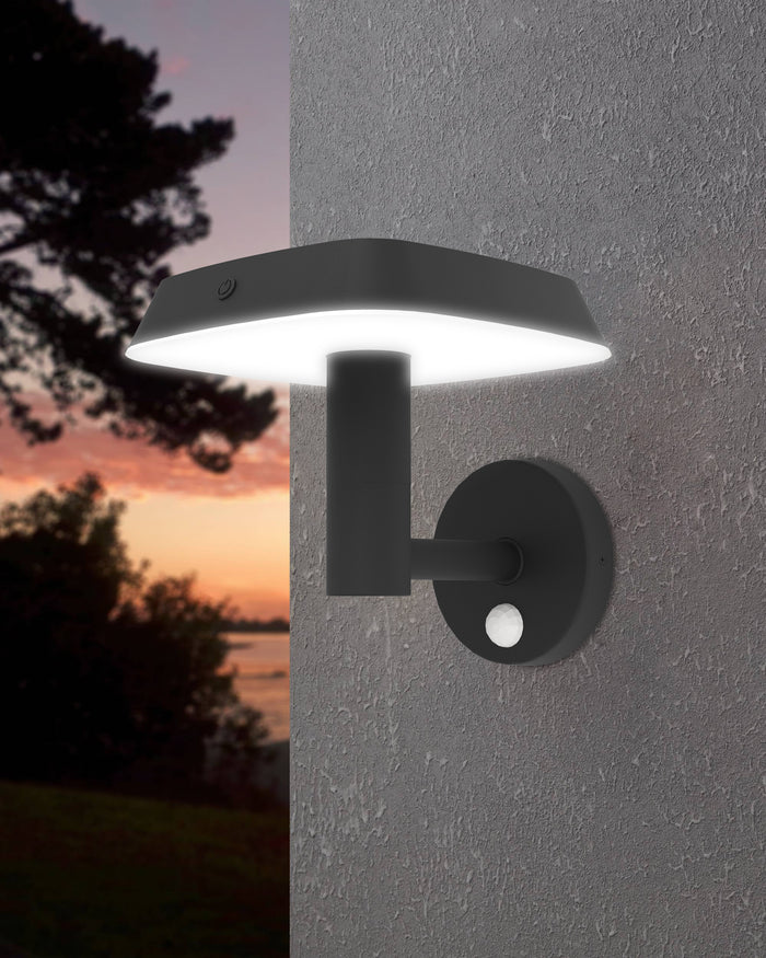 EGLO Dreoli Solar Wandlamp - LED - 21 cm - Zwart|Wit