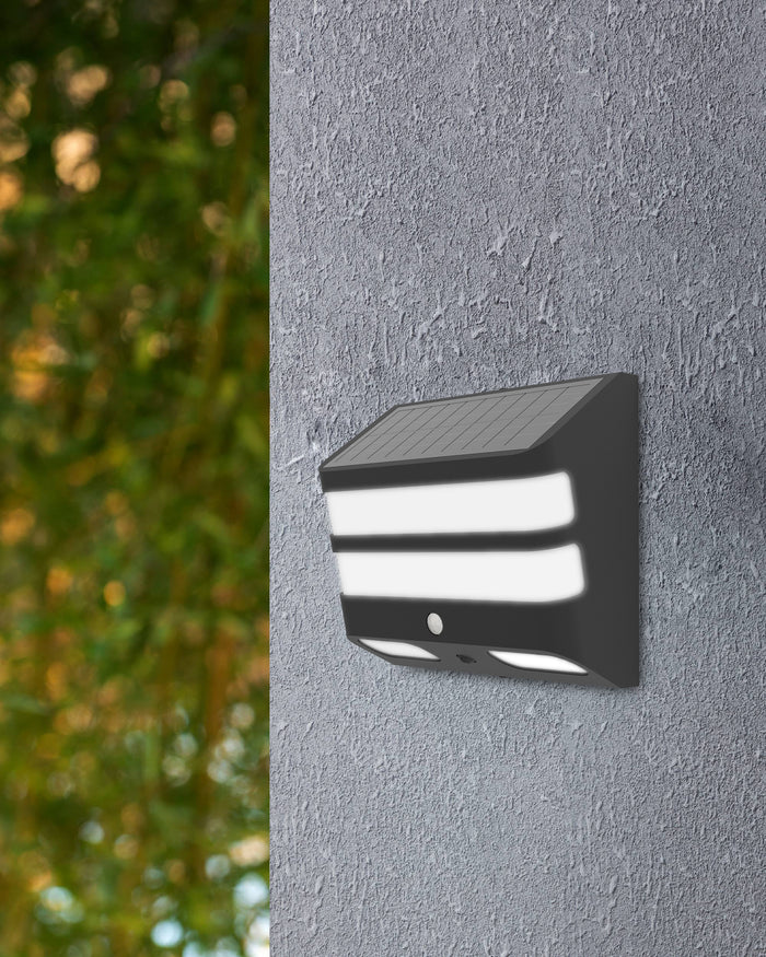 EGLO Stiappa Solar Wandlamp - LED - 20 cm - Zwart|Wit