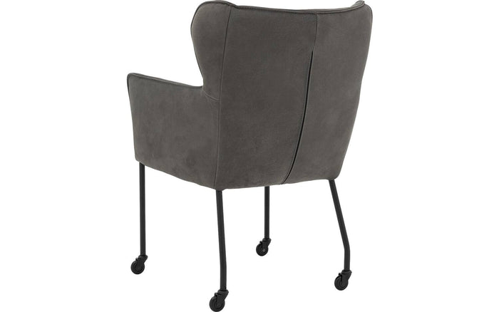 Goossens Eetkamerstoel Leogang - Leder met armleuning