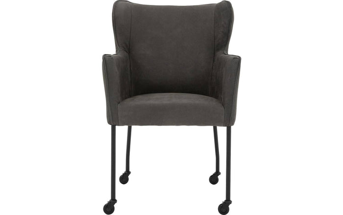 Goossens Eetkamerstoel Leogang - Leder met armleuning