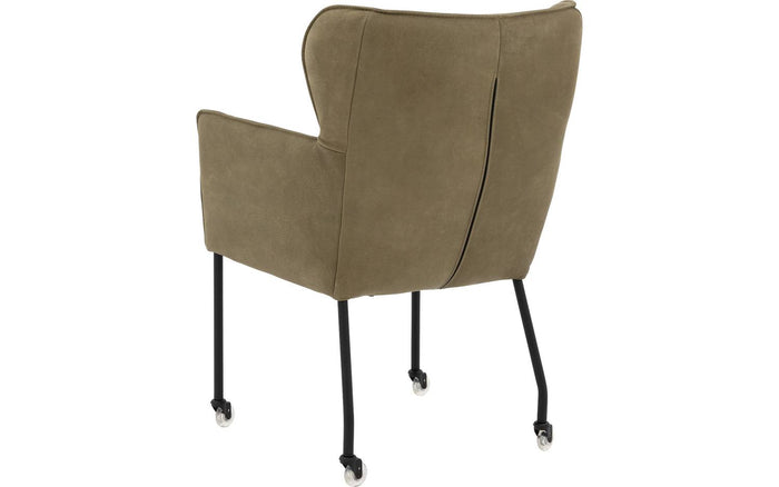 Goossens Eetkamerstoel Leogang - Leder met armleuning