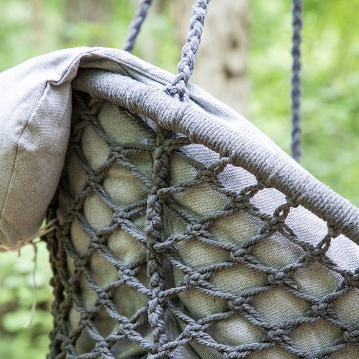 Nest outdoor Leah katoenen tuin hangstoel grijs - met zitkussen