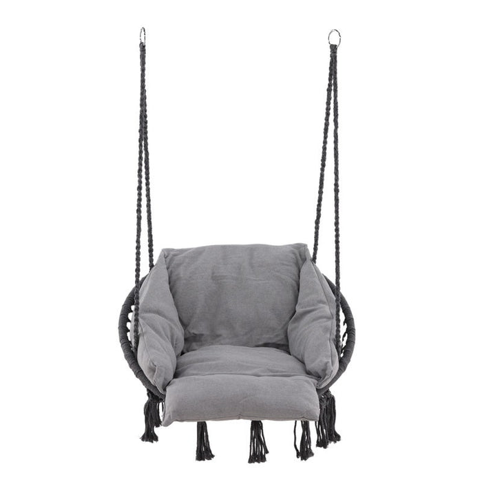 Nest outdoor Leah katoenen tuin hangstoel grijs - met zitkussen