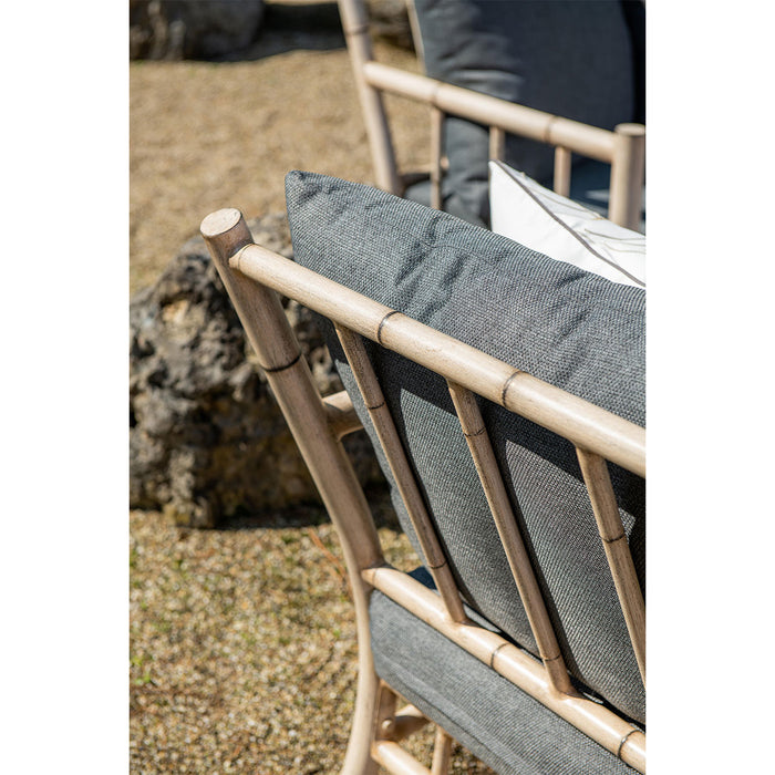 Lombok loungeset - 4-delig - aluminium - bamboo-look - mystic grey