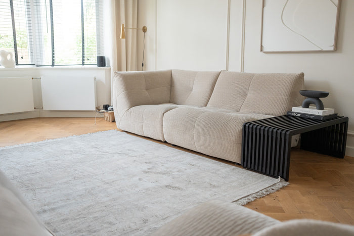 Vintage vloerkleed Smuk beige met franjes 160x230cm