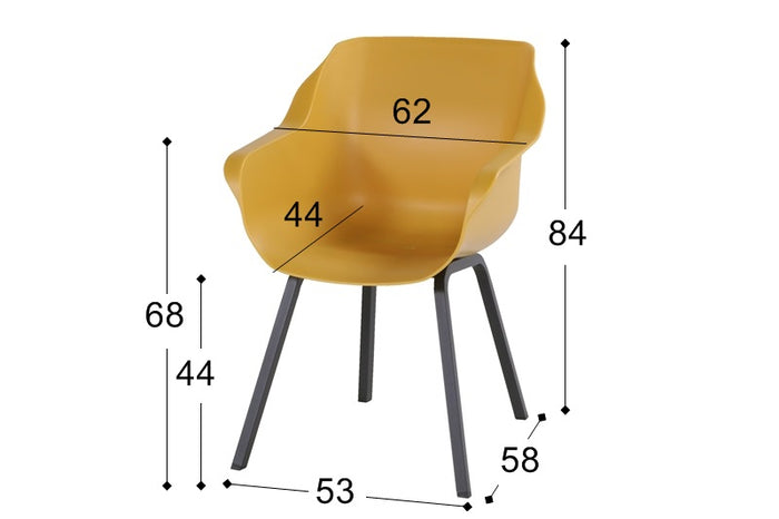 Hartman Sophie Element Tuinstoel - Set van 4 - Curry Yellow