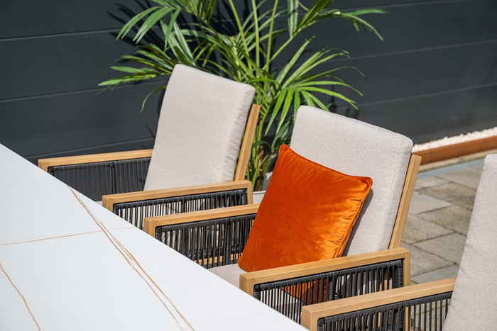 Decala tuinstoel - Aluminium houtlook - inlcusief kussens