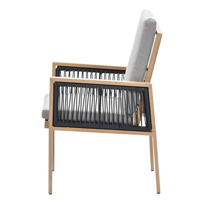 Decala tuinstoel - Aluminium houtlook - inlcusief kussens