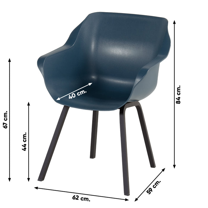 Hartman Sophie Element Tuinstoel - Set van 4 - Steel Blue