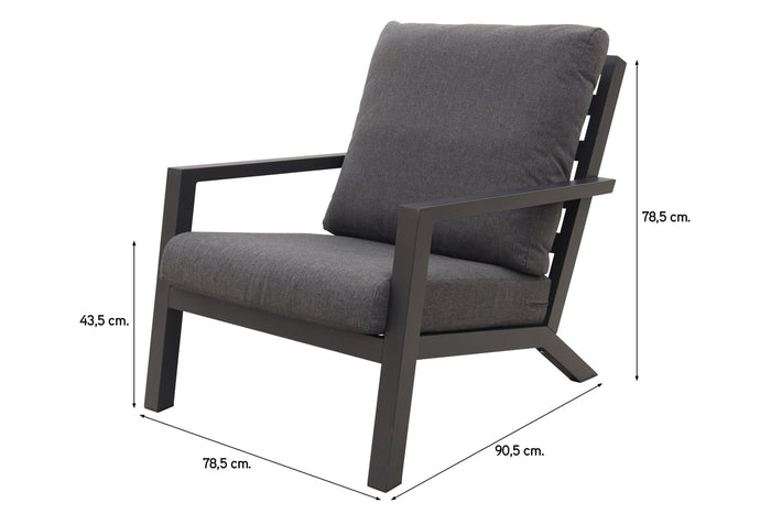 VDG Atlanta loungestoel - Antraciet