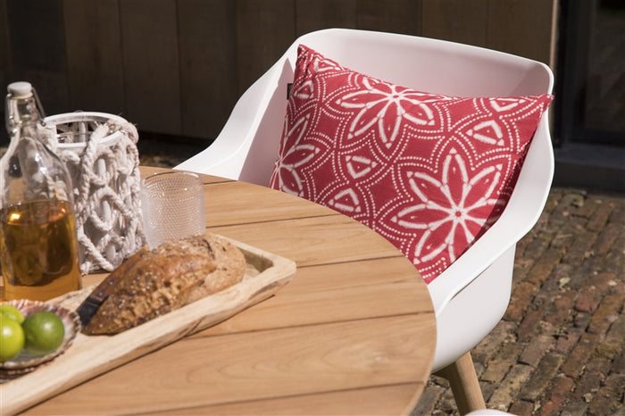 Hartman Sophie Studio dining armstoel - Wit - Teak poot