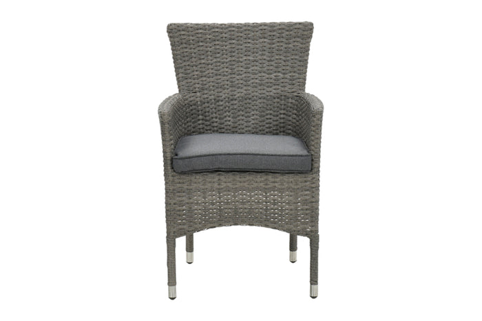 Garden impressions Nicosia stapelbare wicker tuinstoel - Organic grey