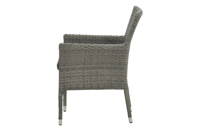 Garden impressions Nicosia stapelbare wicker tuinstoel - Organic grey