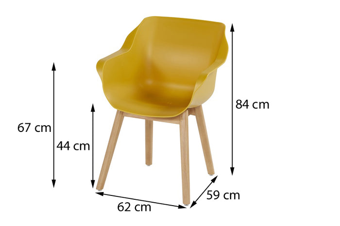 Hartman Sophie Studio dining armstoel - Curry Yellow - Teak poot