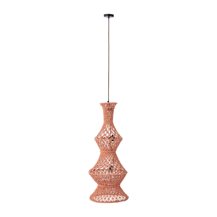 PTMD Milley Orange cotton macrame hanging lamp 3 layers