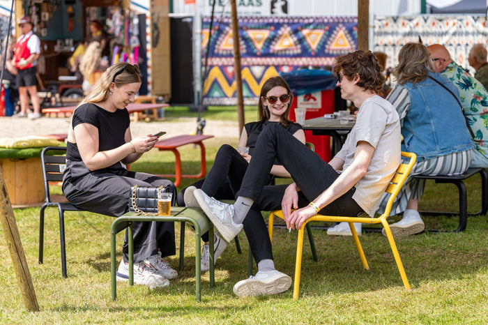 Metalen loungestoel Max XXL okergeel - 2 stuks