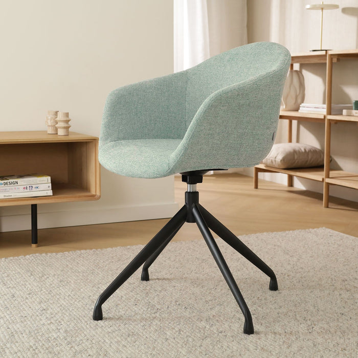 Nolon Nola-Otis Eetkamerstoel Zachtgroen - Draaibaar Zwart Onderstel