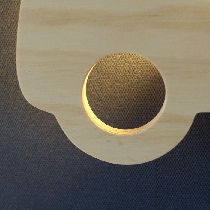 Houten wandlamp kinderkamer | Auto - blank