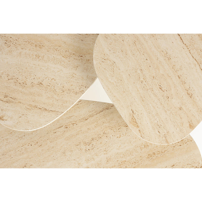 Housecraft Faiz Bijzettafel Travetin-Look Set van 3 - Beige