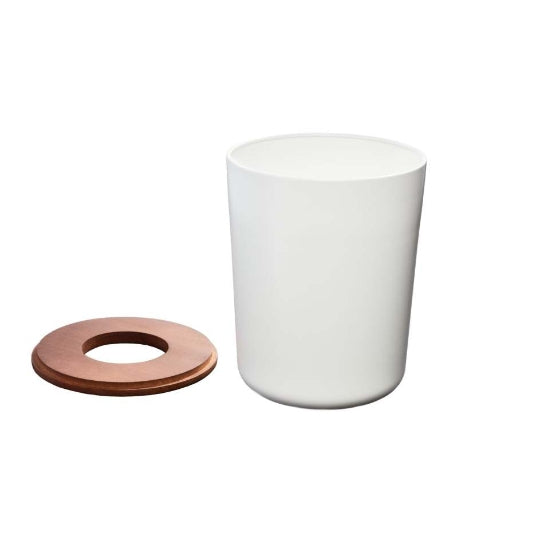 Afvalemmer, Staal|Hout - Kokoswit - iDesign | Eco Vanity