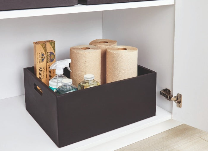 iDesign - Opbergbox met Handgrepen, 38 x 46 x 20.5 cm, Paulownia Hout,