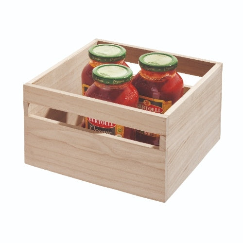 iDesign - Opbergbox met Handvat, 25.4 x 25.4 x 15.5 cm, Paulownia Hout