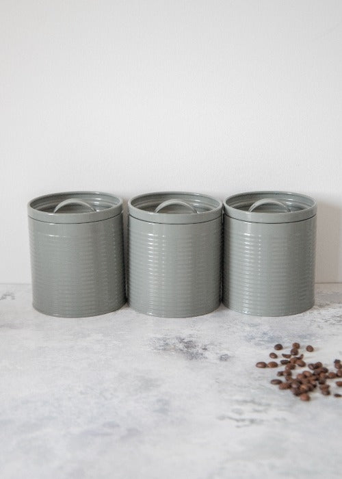 KitchenCraft - Voorraadbussen, Set van 3 Stuks, 1 L, Grijs - KitchenCr