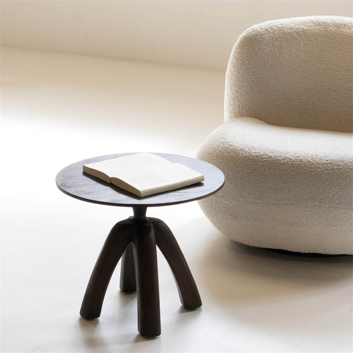 Giga Meubel - Bijzettafel Ø50cm Bruin - Hout