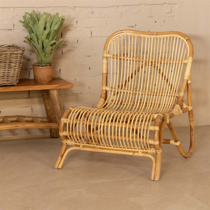 Giga Meubel - Rotan Loungestoel Naturel - Bohemian - Relaxfauteuil