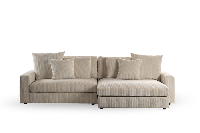 Giga Meubel - 3-Zitsbank Beige - 274x155x77cm - Ribstof - Bank Lincoln