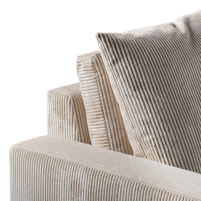 Giga Meubel - 3-Zitsbank Beige - 274x155x77cm - Ribstof - Bank Lincoln