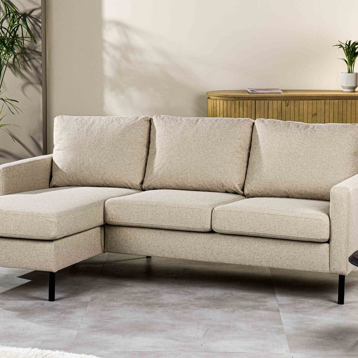 Giga Meubel - 3-Zitsbank Beige - 200x133x80cm - Stof - Bank Dillon