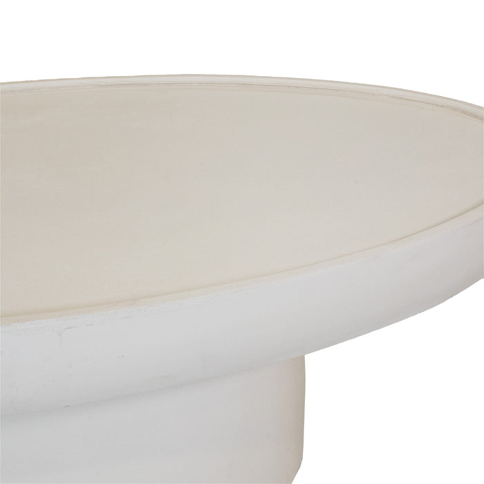 Giga Meubel - Salontafel Beige Ovaal 90cm - Beton|Mangohout