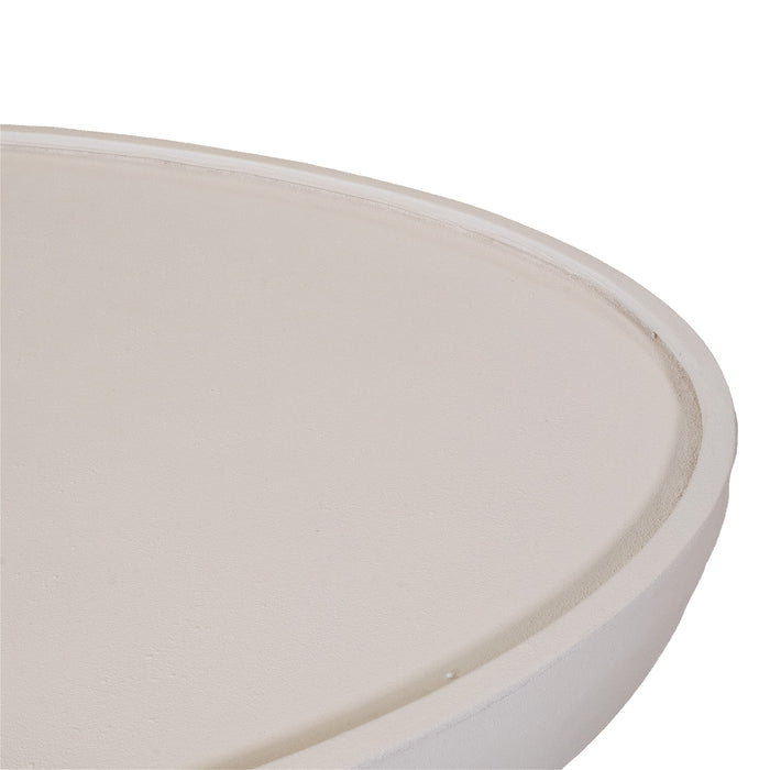 Giga Meubel - Salontafel Beige Ovaal 90cm - Beton|Mangohout