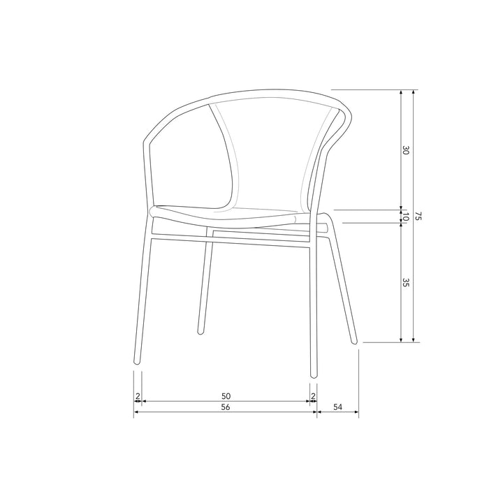 WOOOD Weston Stoelen Buiten - Rattan|Metaal - Jungle - Set van 4