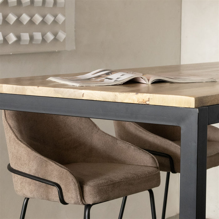 Giga Meubel - Bartafel Acaciahout - 180x80x110cm - Metaal Onderstel